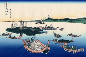  Hokusai Pintura al %C3%B3leo - Isla Tsukada en la provincia de Musashi Katsushika Hokusai Japonés